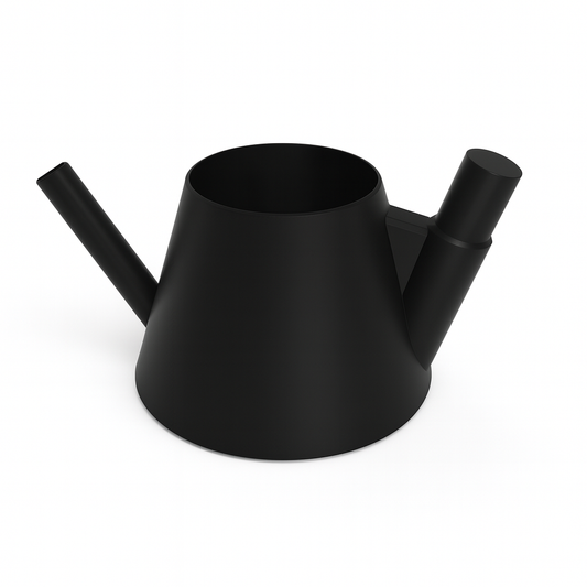 Aqua Noir Sculpted Watering Can in Deep Matte Black