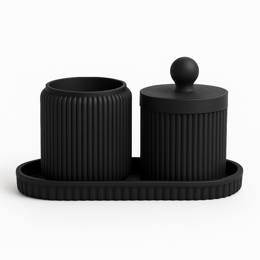 Ora Noir Bathroom Set The Ultimate Ritual in Sculpted Black