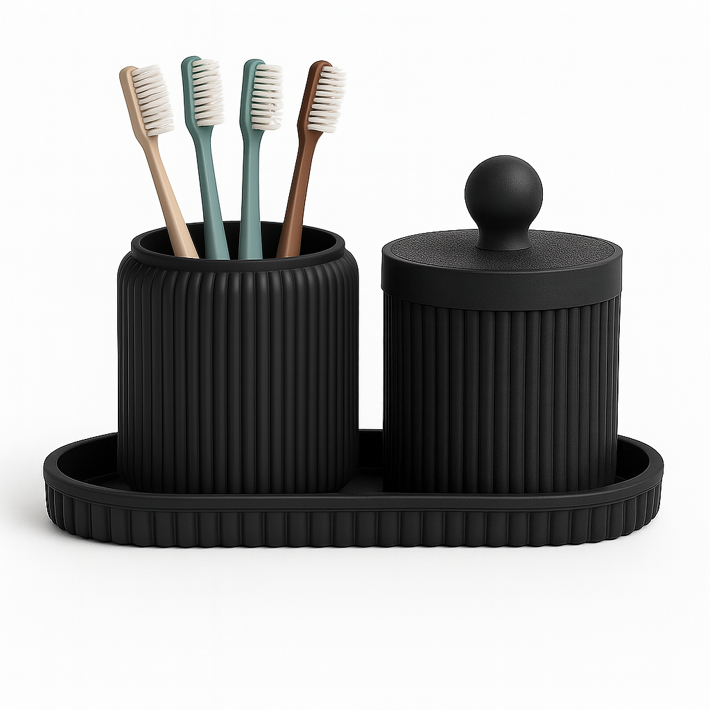 Ora Noir Bathroom Set The Ultimate Ritual in Sculpted Black